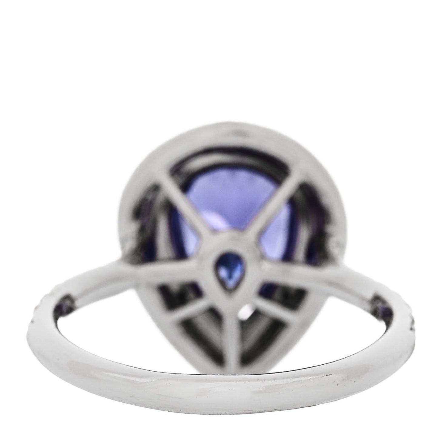 Platinum Diamond Tanzanite Soleste Pear Cut Ring 50 5.5