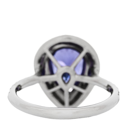 Tiffany Platinum Diamond Tanzanite Soleste Pear Cut Ring 50 5.5 4 of 6