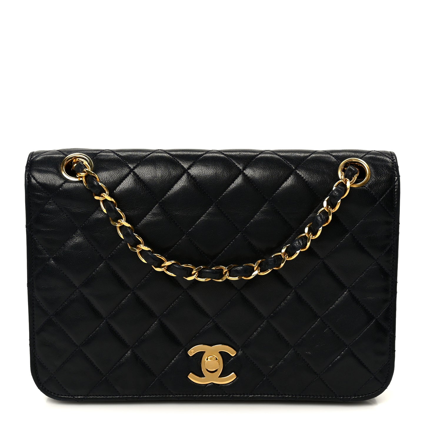 Lambskin Quilted Full Flap Black