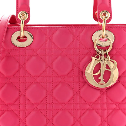 Christian Dior Lambskin Cannage Medium Lady Dior Fuchsia 10 of 12