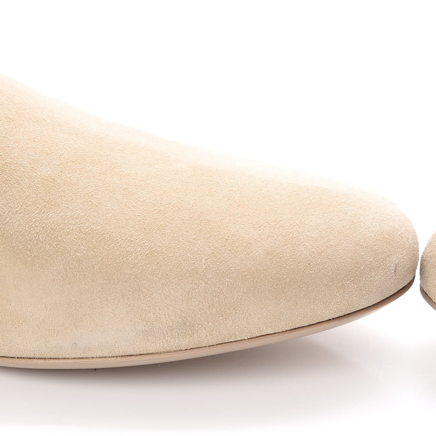 Suede Knee High Flat Boots 41 Beige
