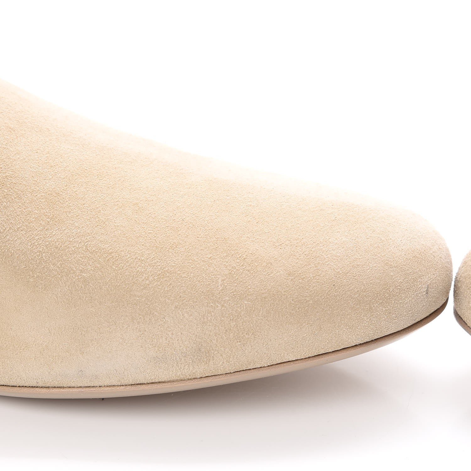 Saint Laurent Suede Knee High Flat Boots 41 Beige 12 of 13
