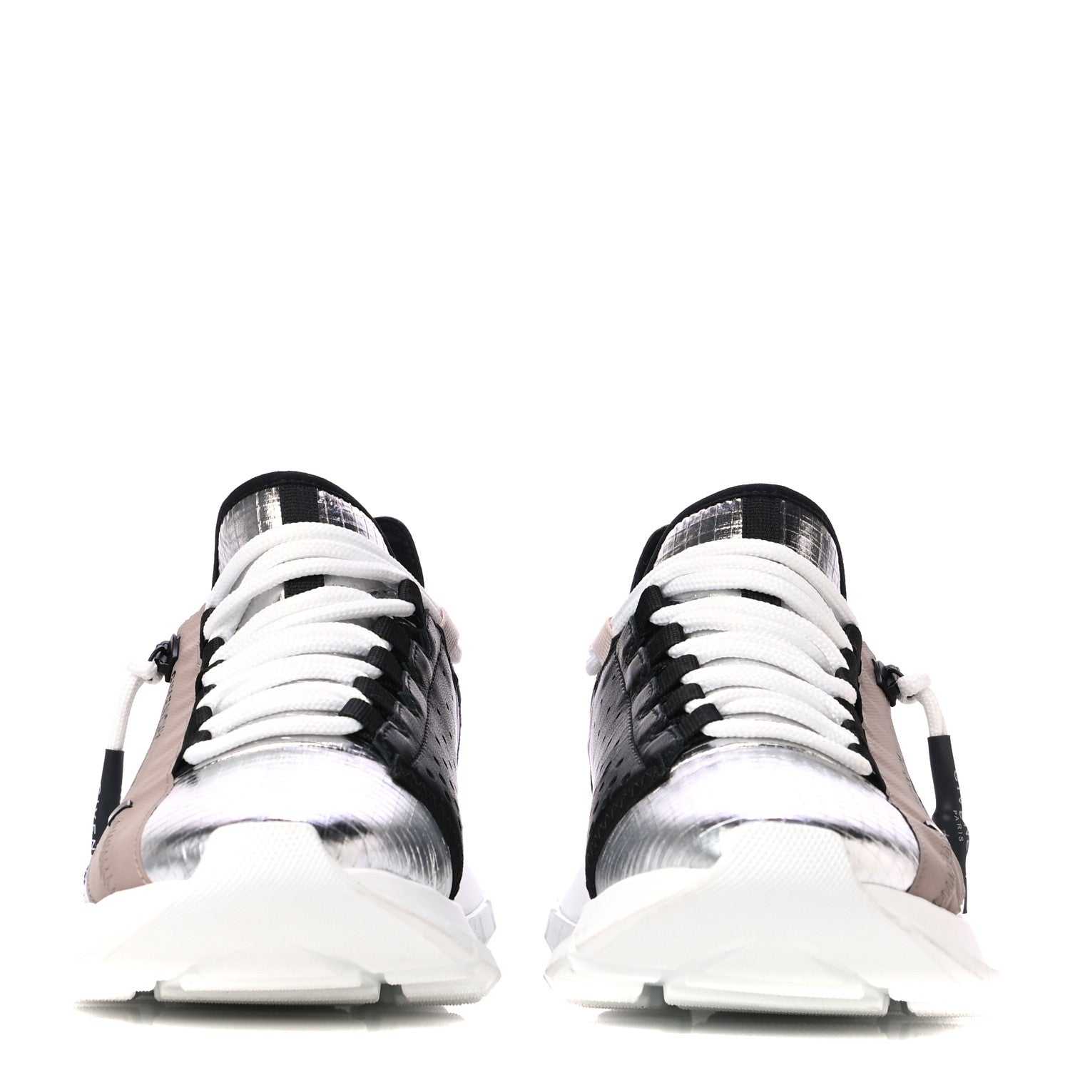 Givenchy Metallic Spectre Low Runners Sneakers 37.5 Silver Black 2 of 8