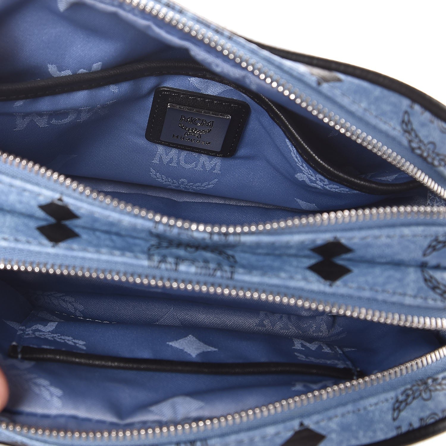 MCM Visetos Mini Camera Crossbody Bag Denim 5 of 9