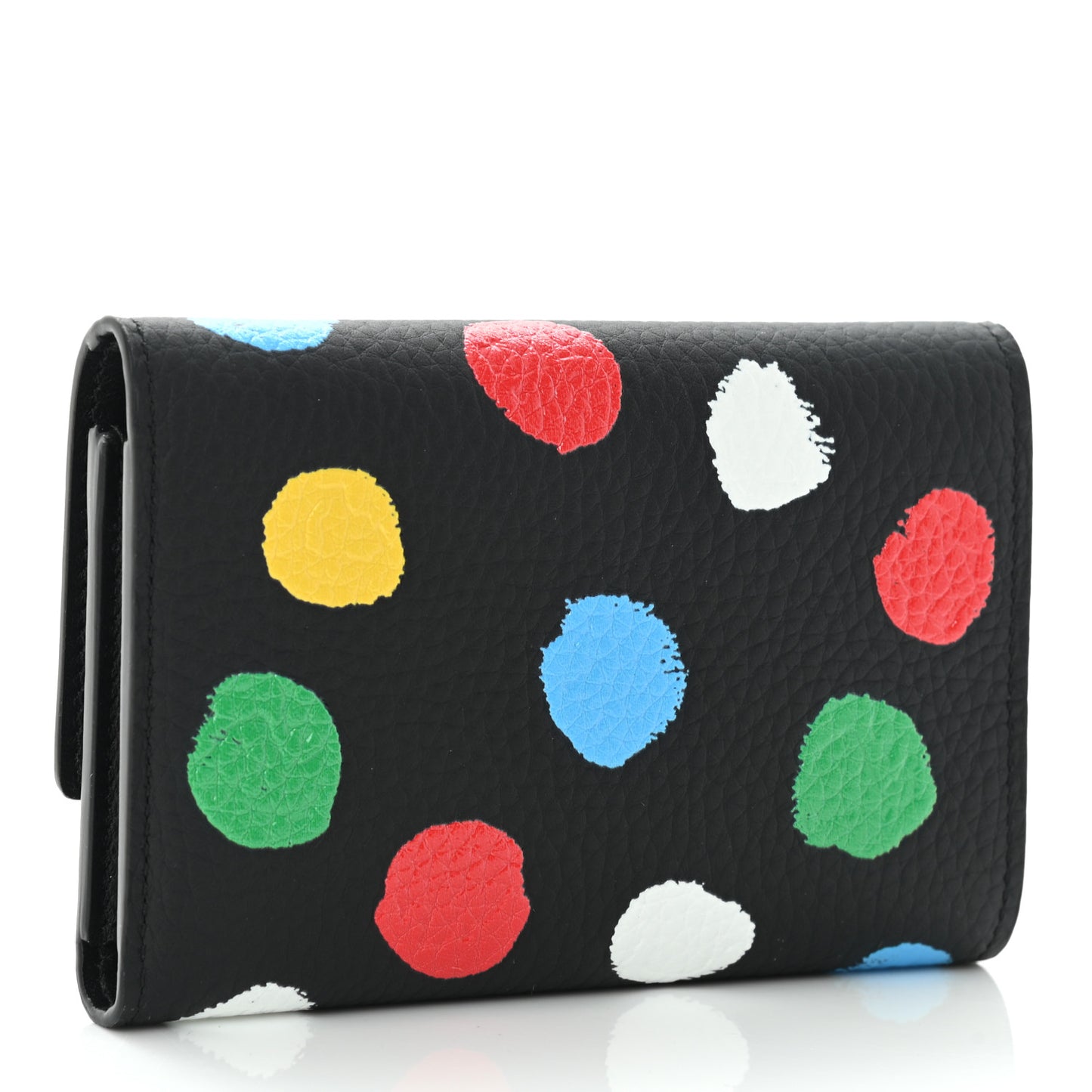 LV X YK Taurillon Dots Capucines Compact Wallet Black