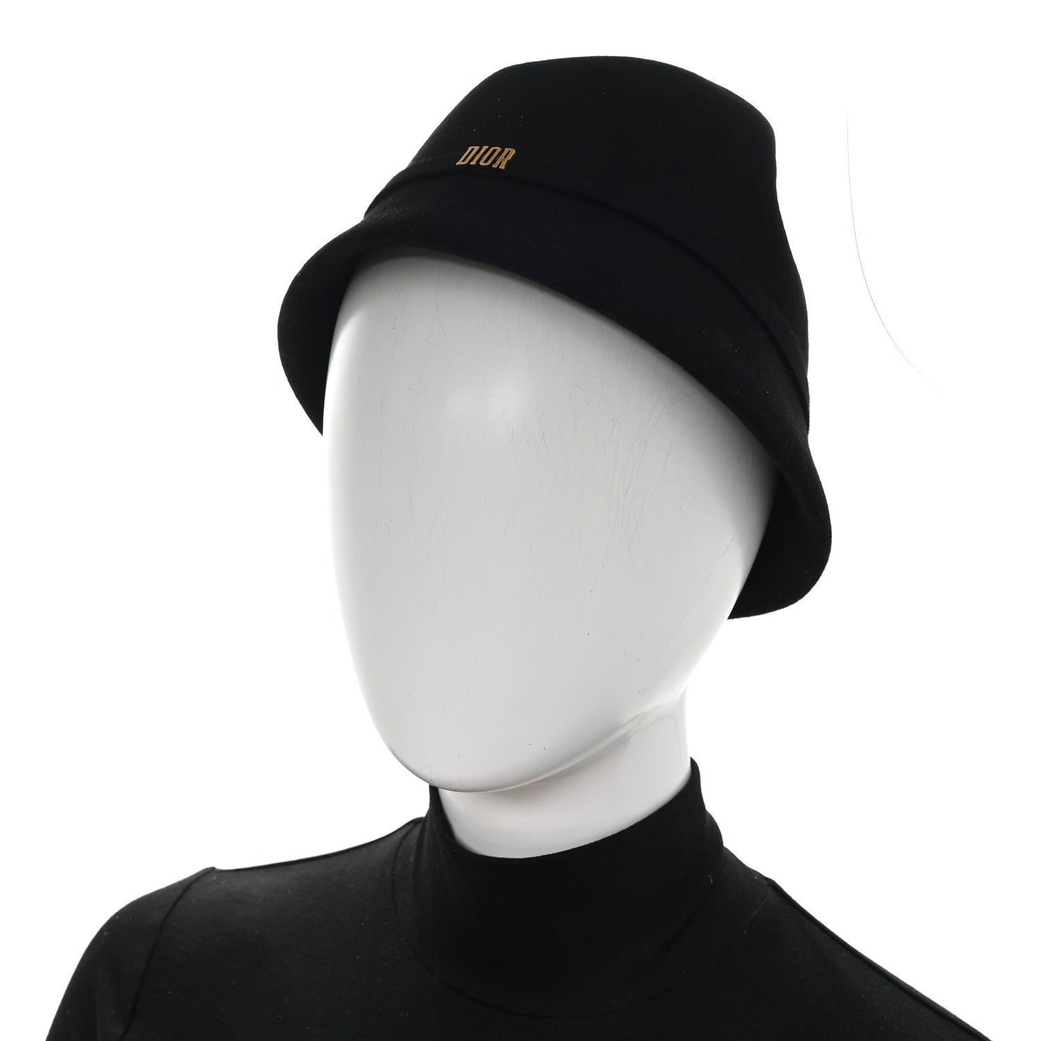 Christian Dior Wool Felt Tulip Hat 57 Black 2 of 8