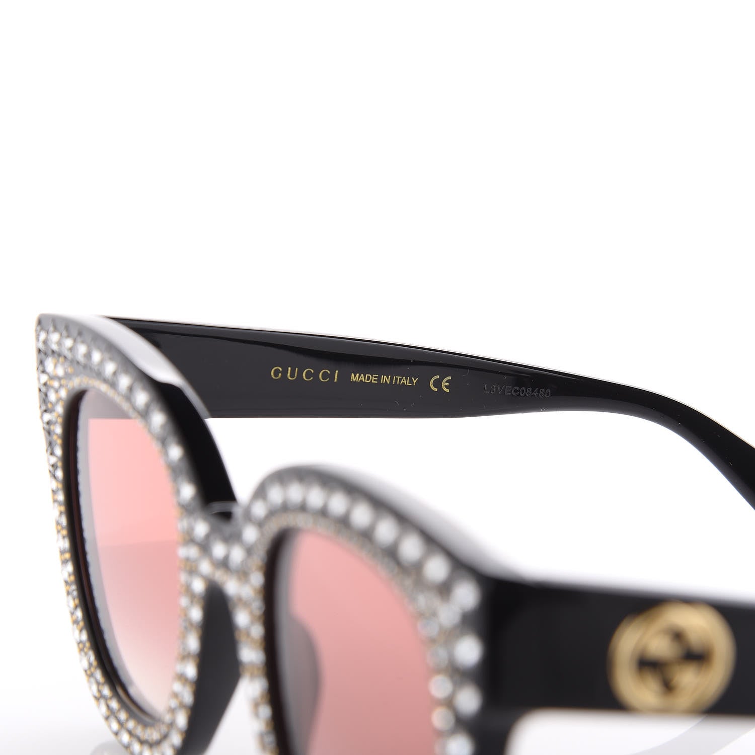 Gucci Acetate Stars Cat Eye Sunglasses GG0116S Black 5 of 6