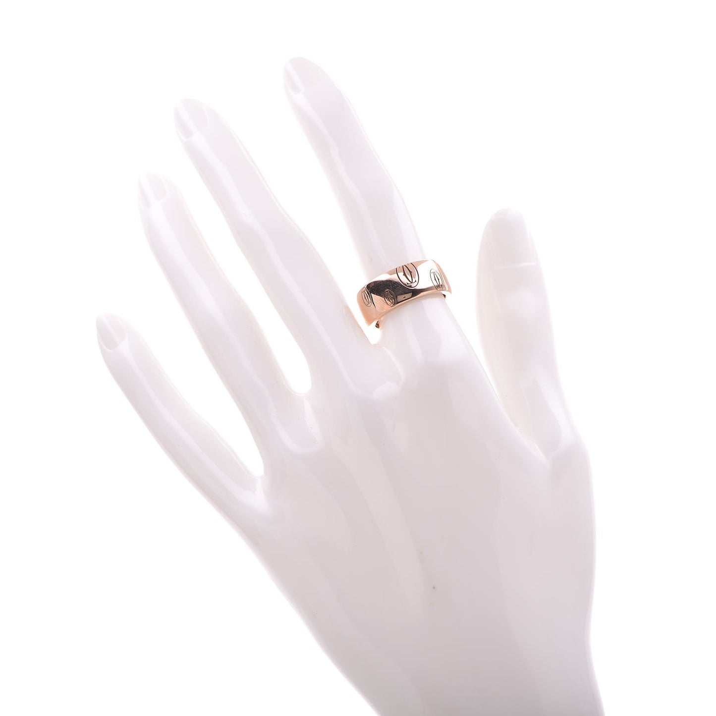 18K Pink Gold 8mm Happy Birthday Band 52 6