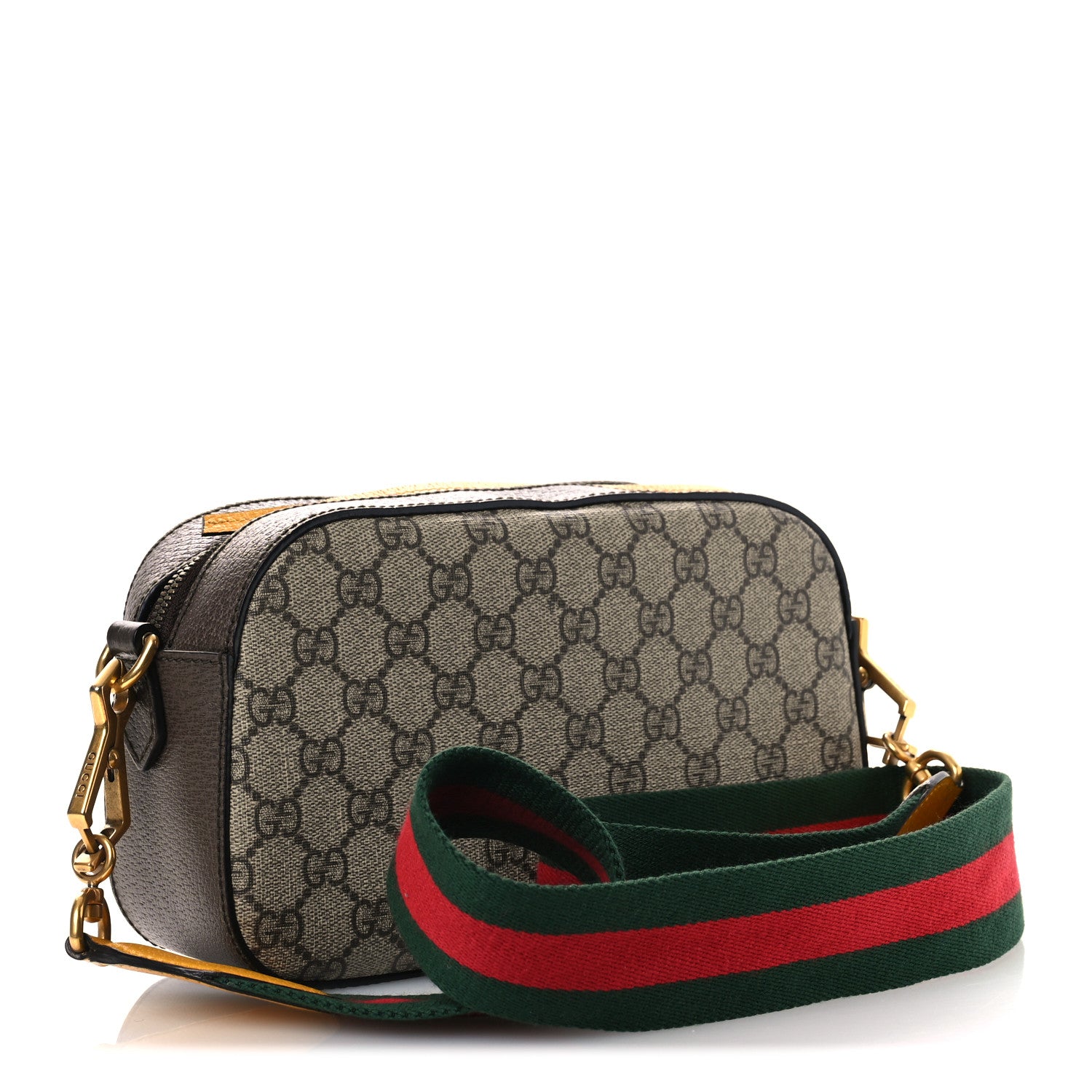 Gucci GG Supreme Monogram Web Neo Vintage Shoulder Bag Beige New Acero Crop 3 of 12