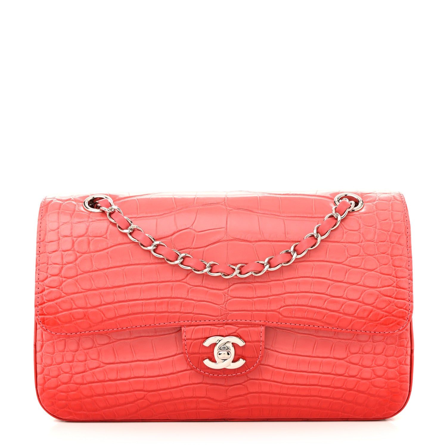 Chanel Alligator Gradient Medium Double Flap Red 1 of 13