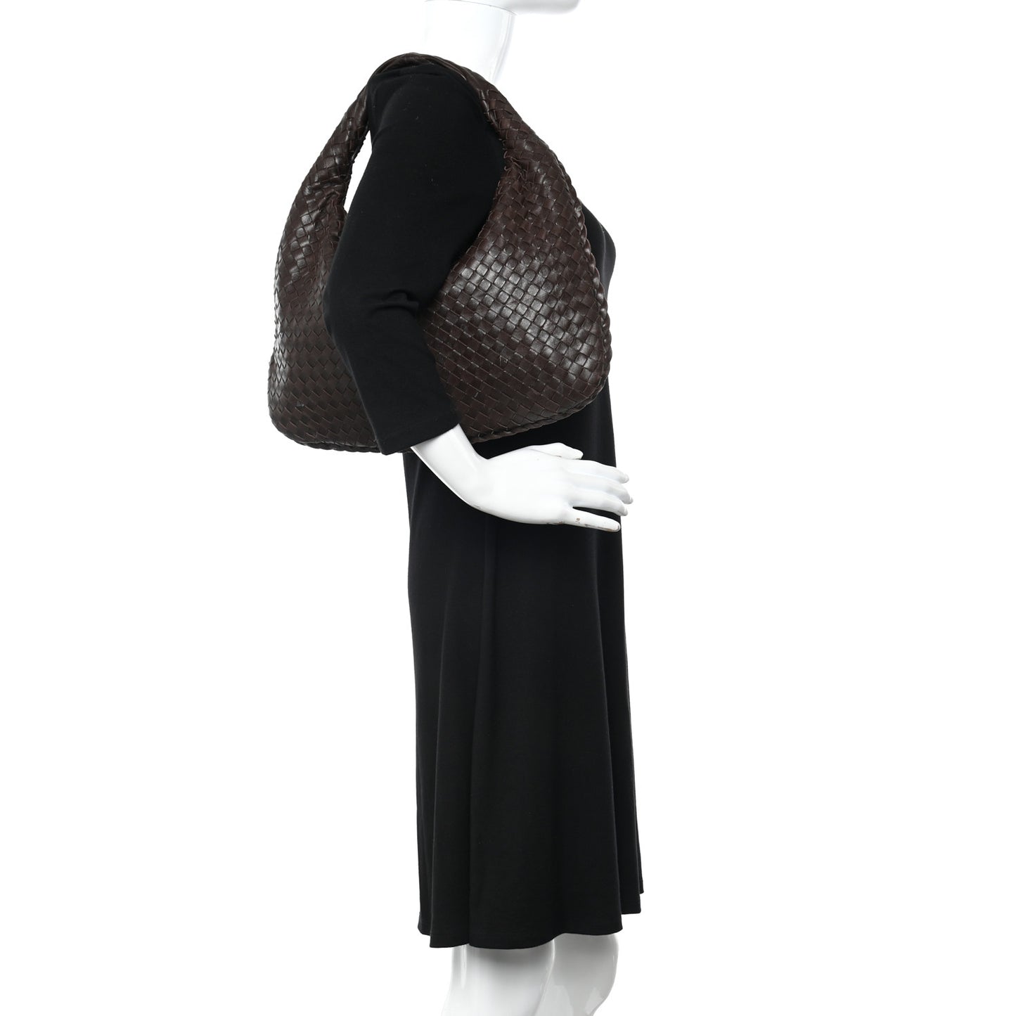 Nappa Intrecciato Medium Veneta Hobo Ebano