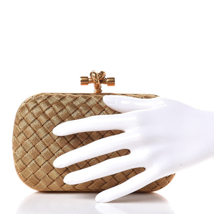 Bottega Veneta Intreccio Oro Bruciato Knot Clutch 2 of 7