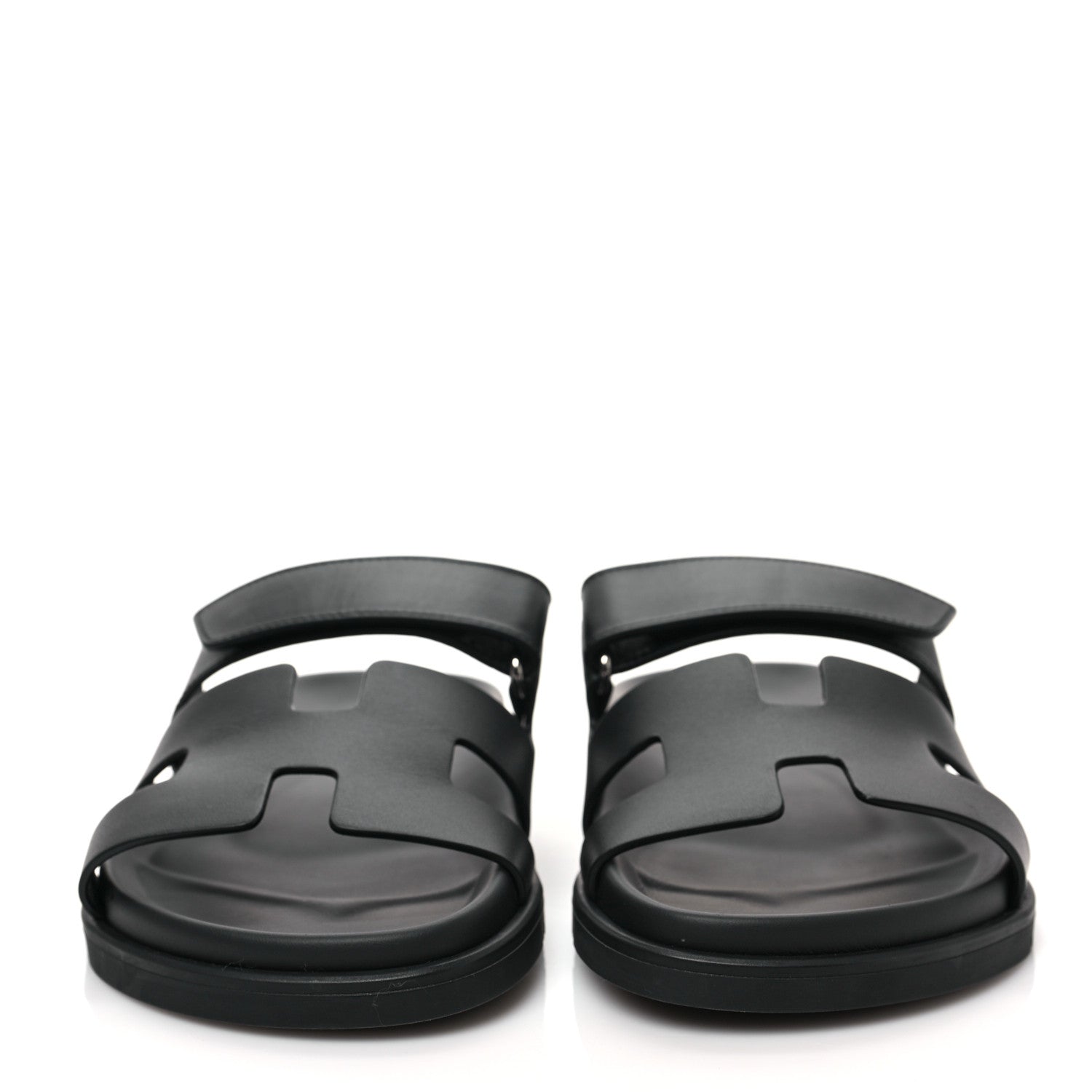 Hermes Calfskin Womens Chypre Sandals 37 Black 2 of 8