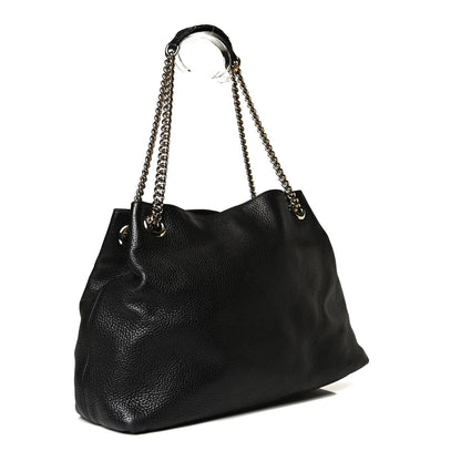Gucci Pebbled Calfskin Medium Soho Chain Shoulder Bag Black 3 of 18