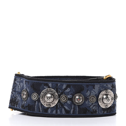 Christian Dior Canvas Embroidered Studded KaleiDiorscopic Adjustable Shoulder Strap Blue 2 of 4