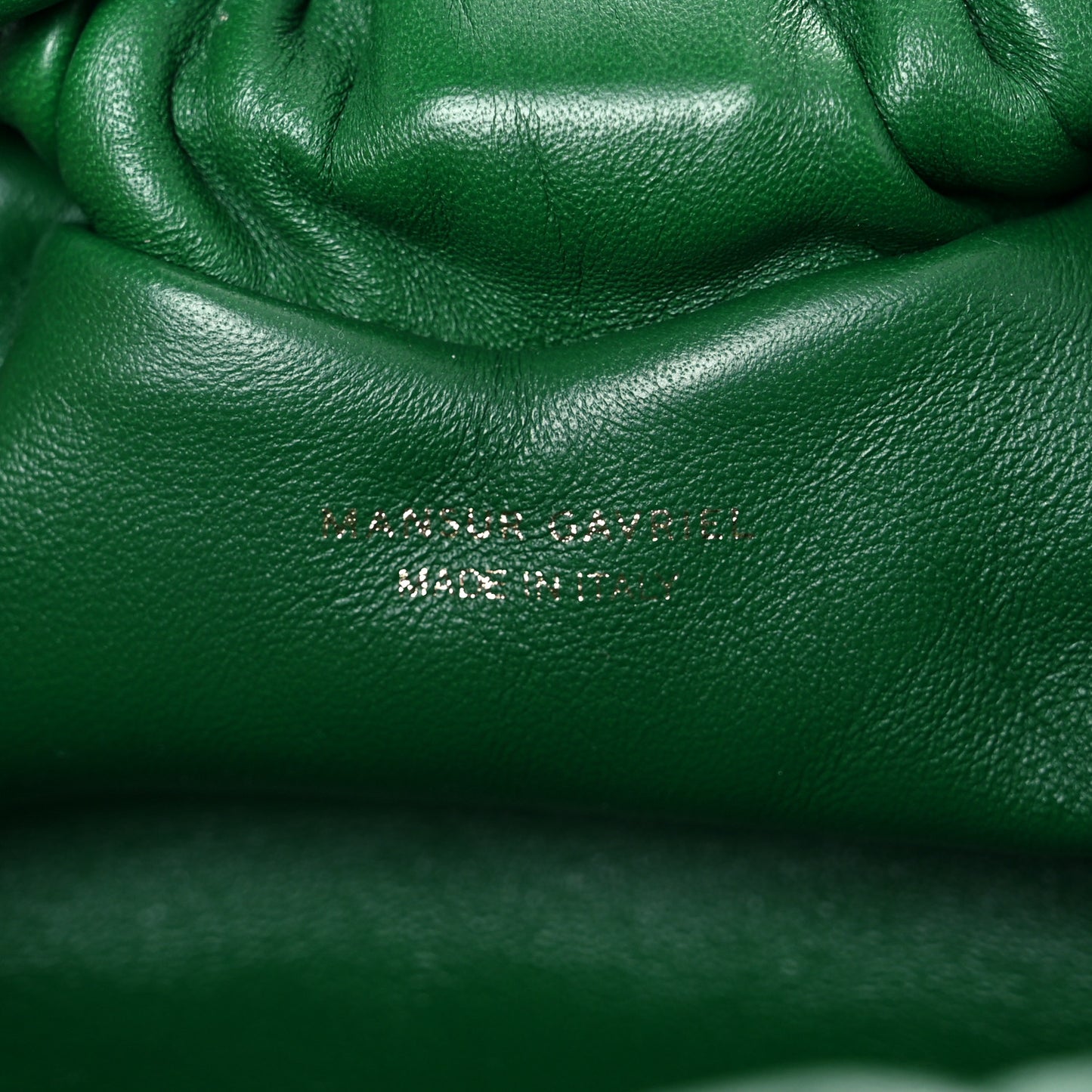 Lambskin Mini Cloud Clutch Green
