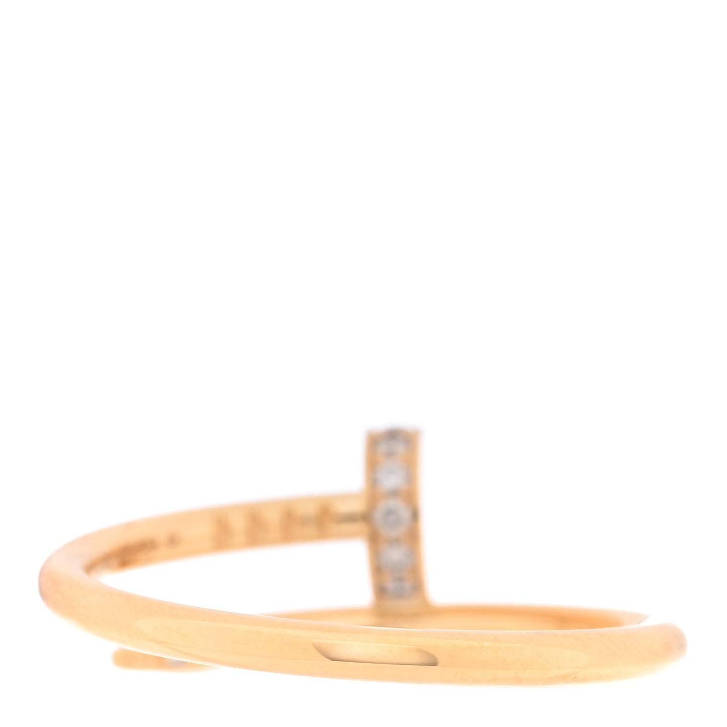 18K Yellow Gold Diamond Small Juste Un Clou Ring 53 6.25