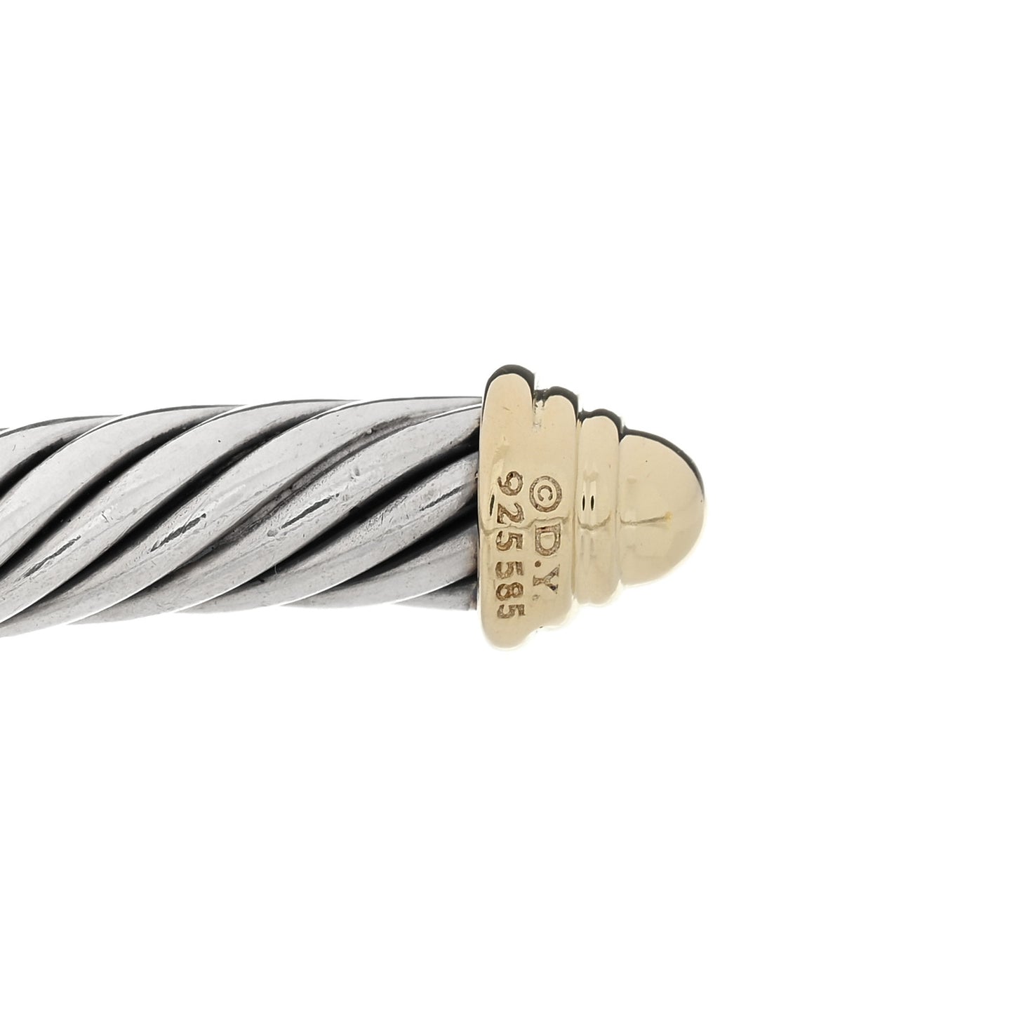 Sterling Silver 14K Yellow Gold 5mm Cable Classics Bracelet