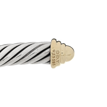 David Yurman Sterling Silver 14K Yellow Gold 5mm Cable Classics Bracelet 3 of 3