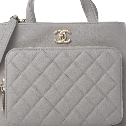 Chanel Caviar Quilted Small Business Affinity Shopping Bag Grey 8 of 13