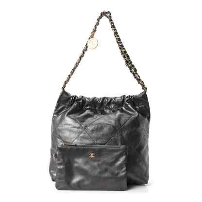Chanel Metallic Calfskin Quilted Small Chanel 22 Ruthenium 3 of 11