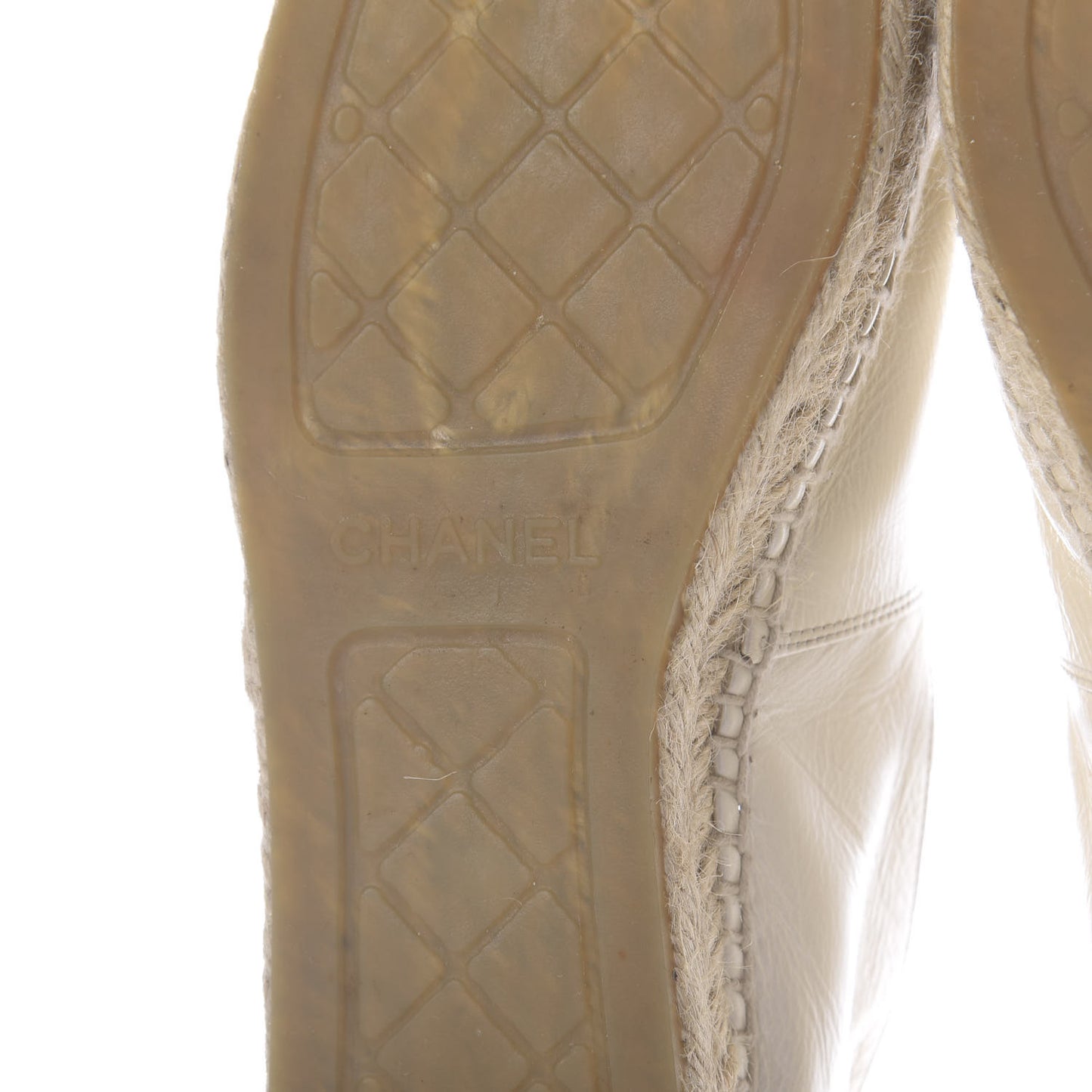 Lambskin CC Espadrilles 38 Beige Black