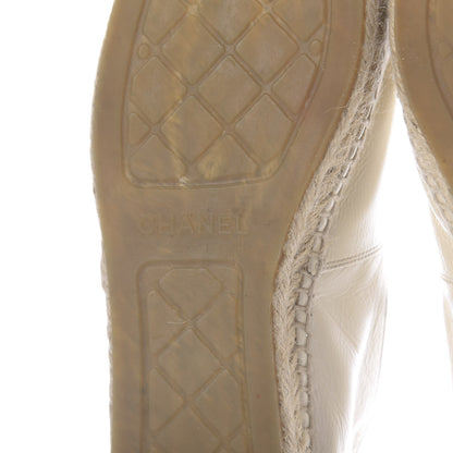 Chanel Lambskin CC Espadrilles 38 Beige Black 10 of 11