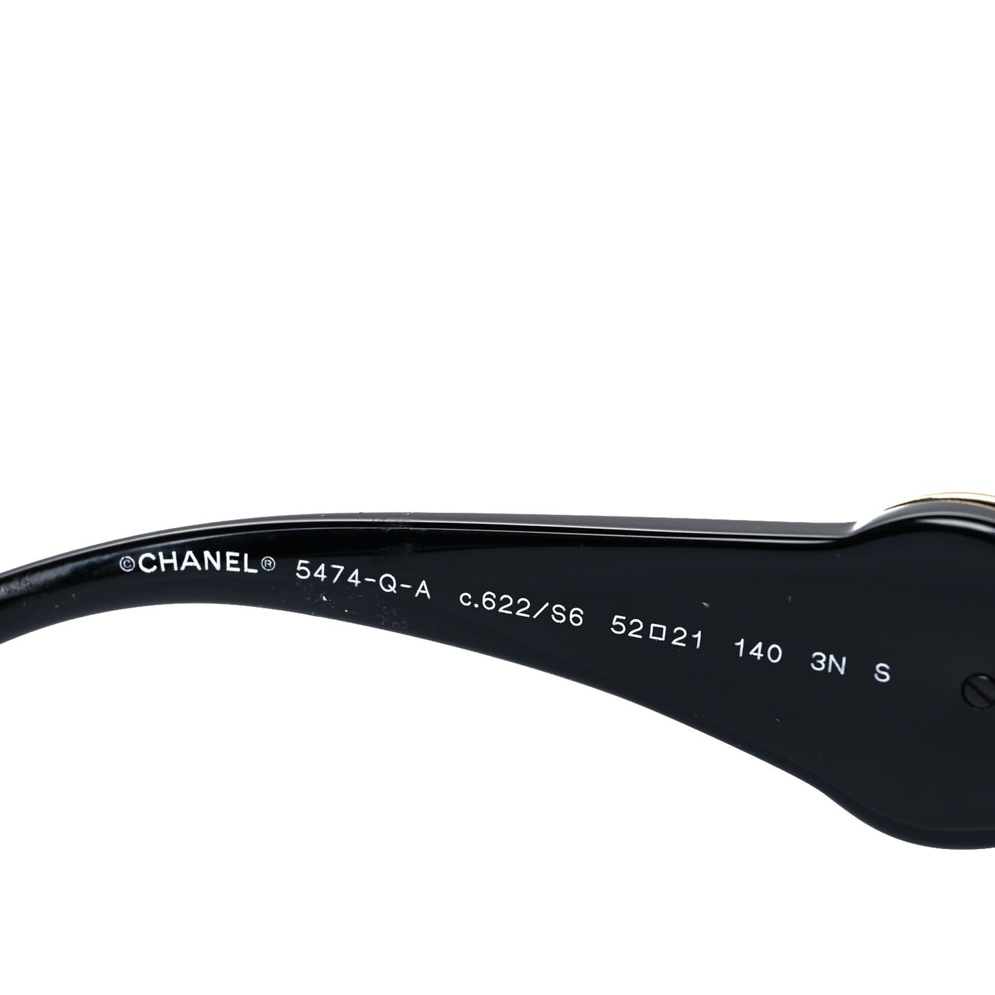 Acetate Calfskin Square Sunglasses 5474-Q-A Black