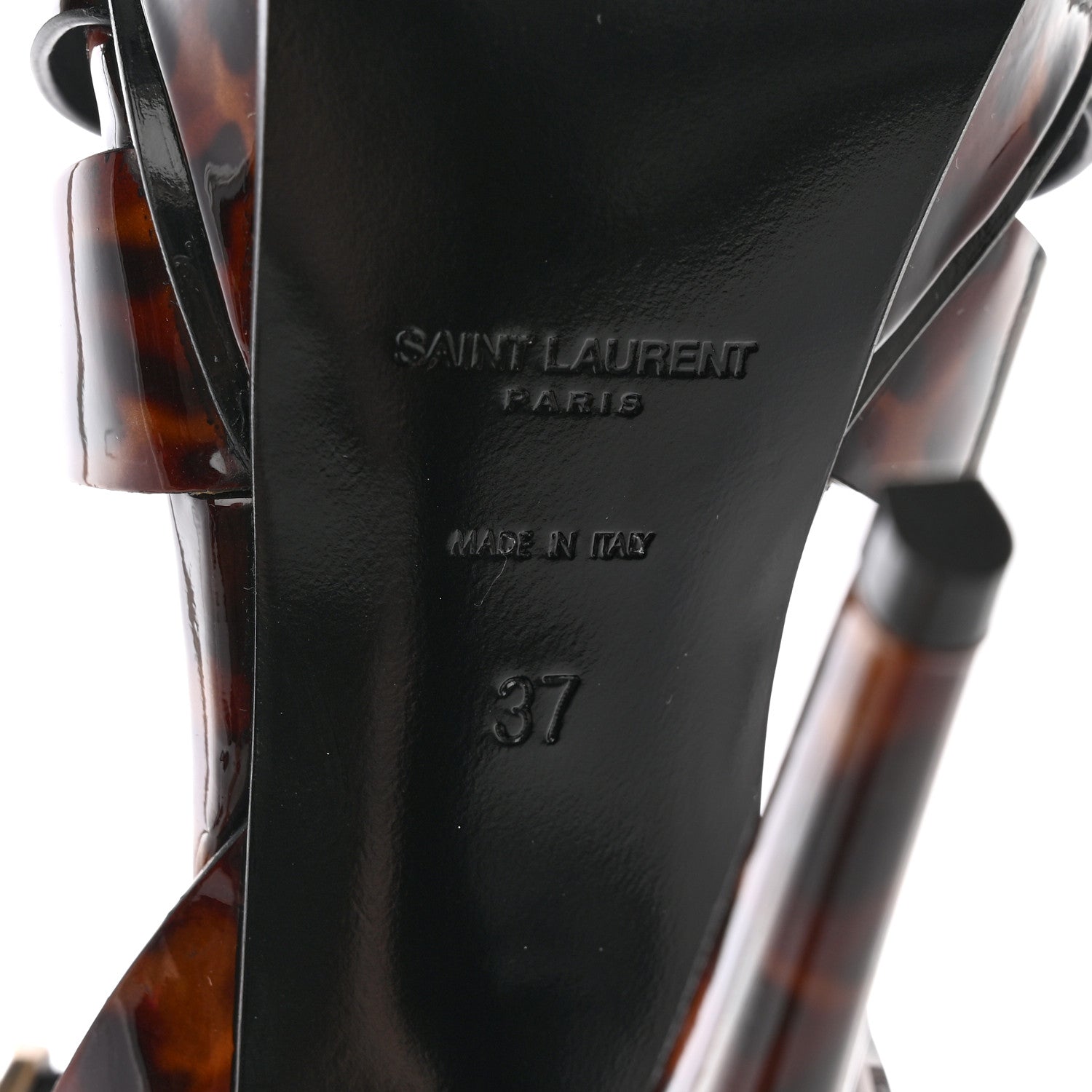 Saint Laurent Patent Tribute 105 Platform Sandals 37 Tortoiseshell 5 of 11