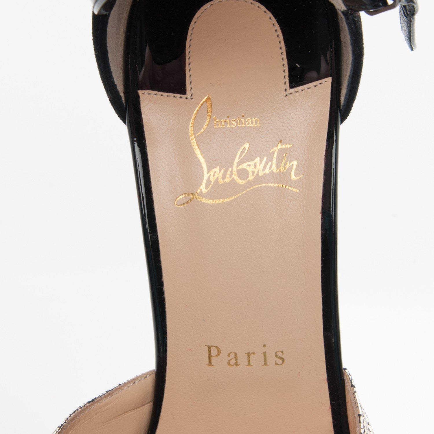 Christian Louboutin Lame Patent Veau Velours Marchavekel 150 Platform Sandals 39 Platine 7 of 7