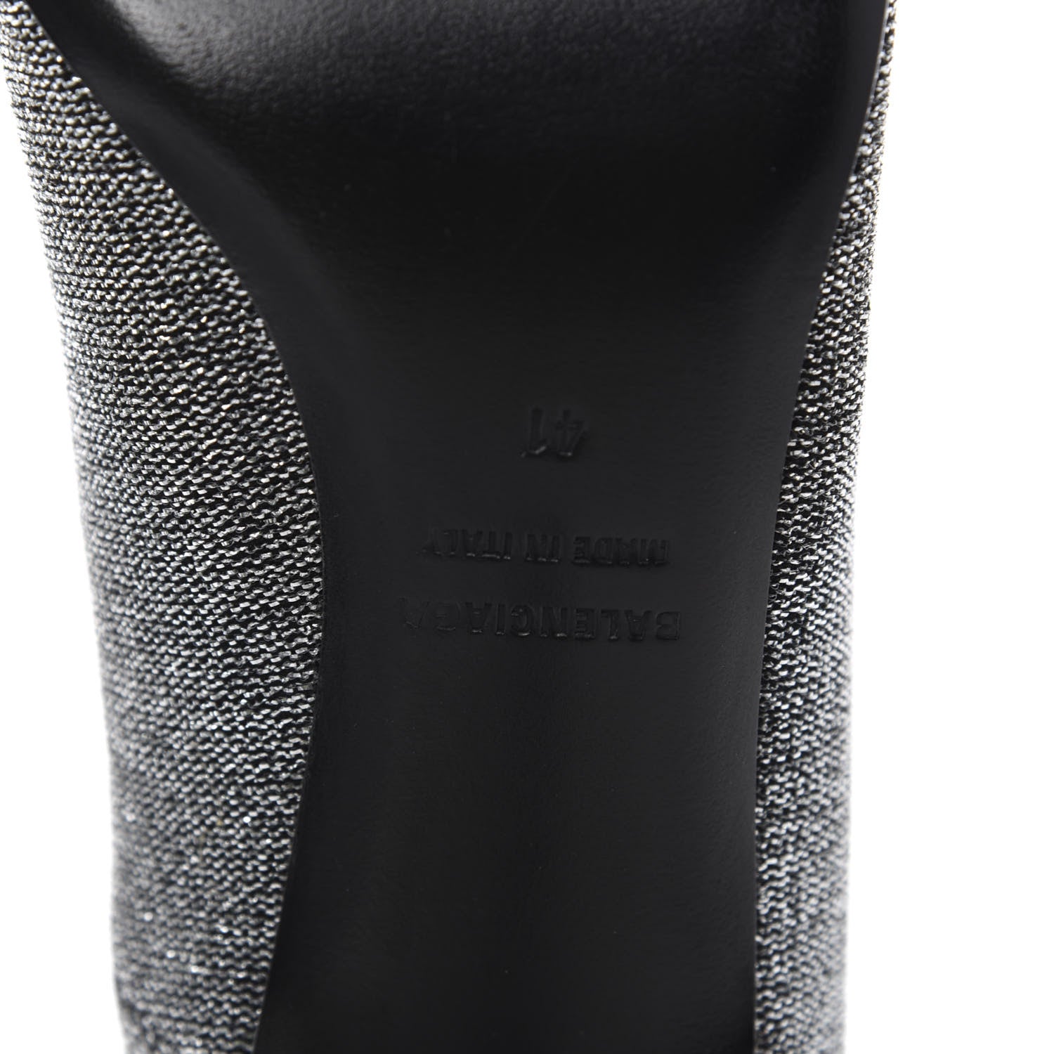 Balenciaga Shiny Fabric Square Knife 80mm Pumps 41 Silver 6 of 9