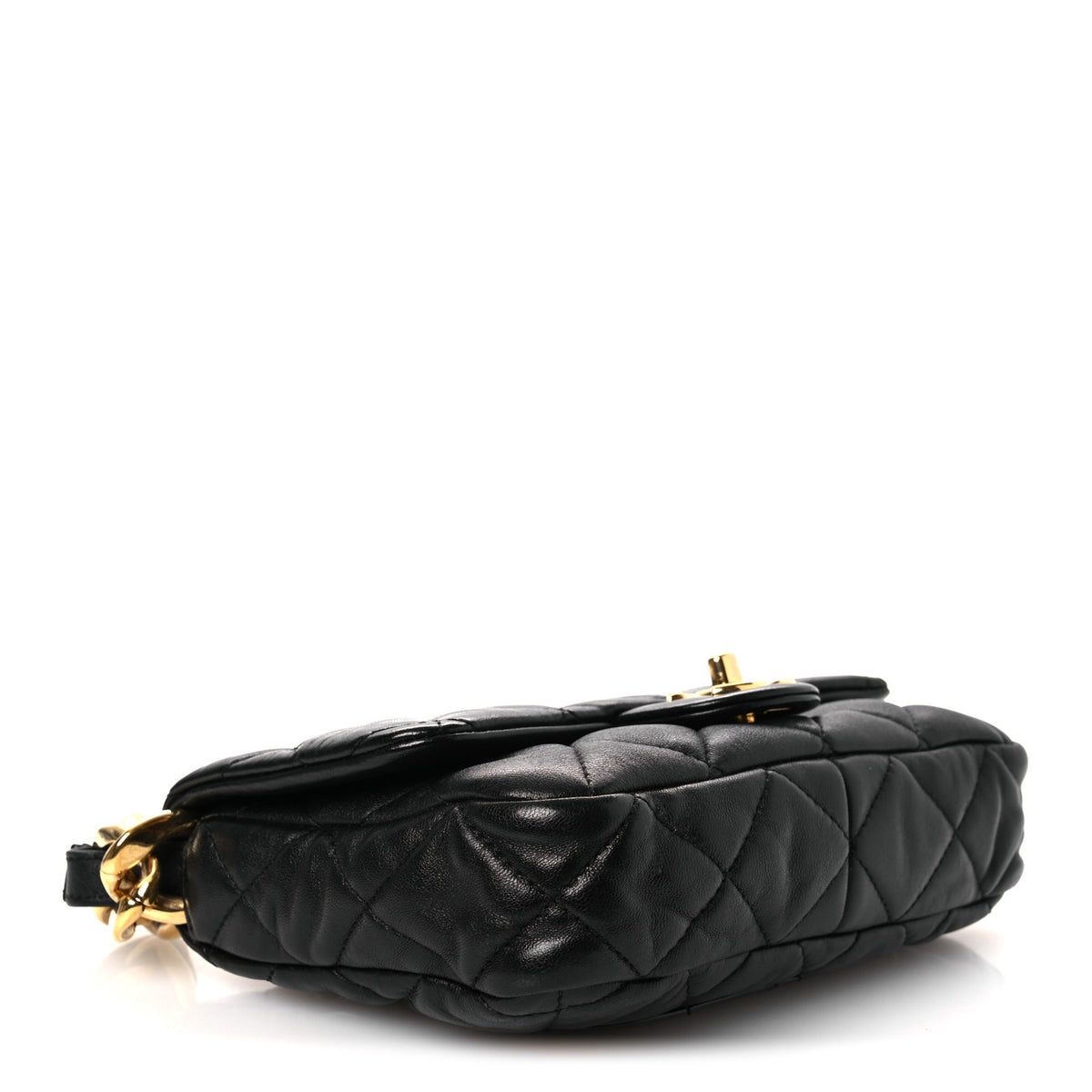 Lambskin Quilted Small Funky Town Flap Black