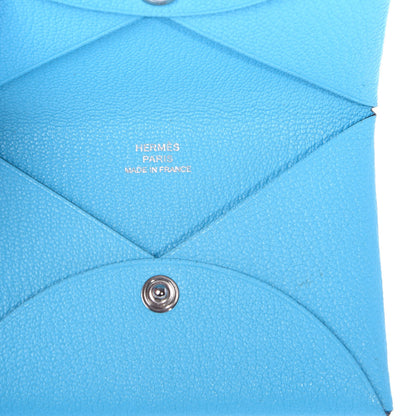 Hermes Chevre Mysore Calvi Card Case Bleu Celeste 6 of 7