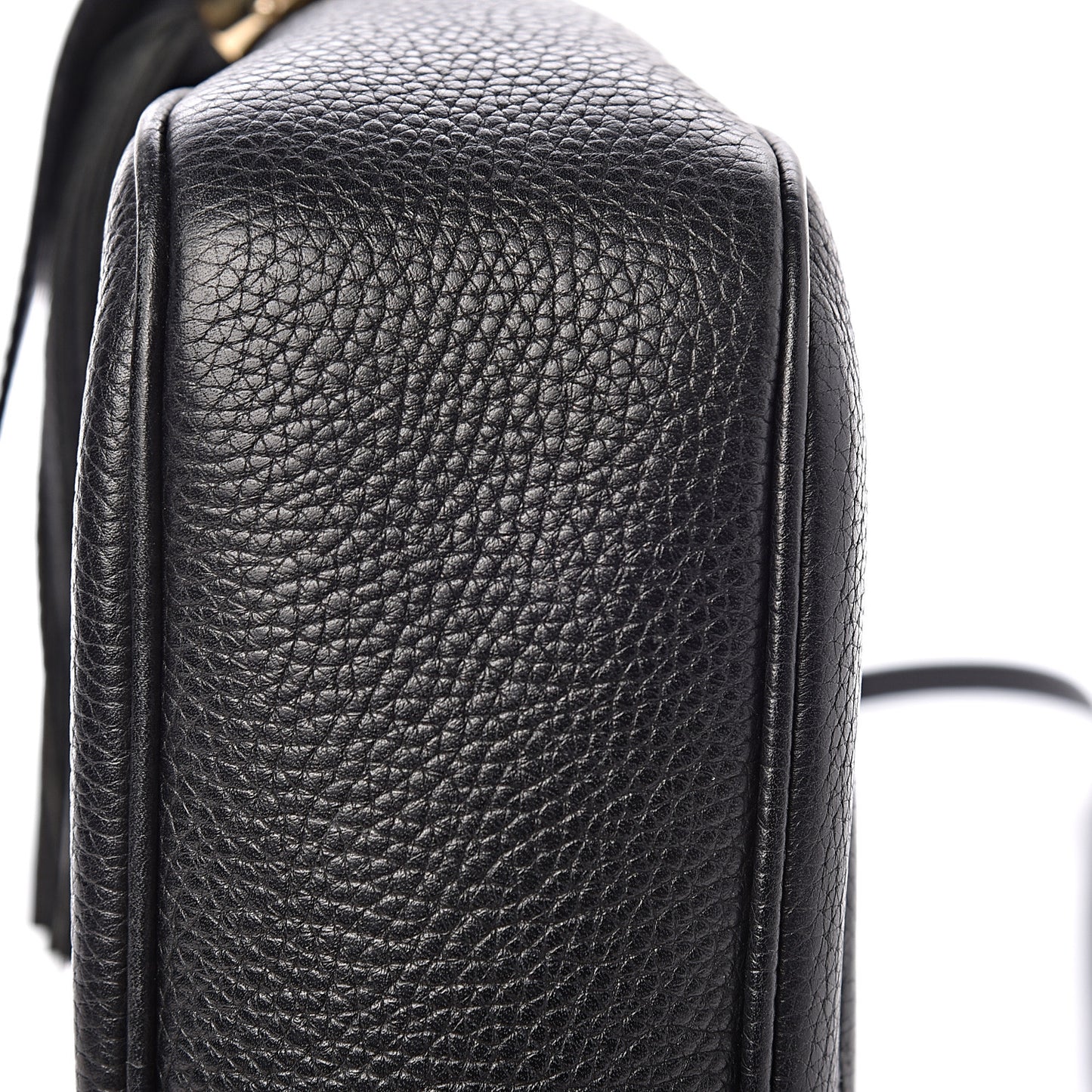 Pebbled Calfskin Small Soho Disco Bag Black