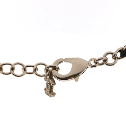 Chanel Lambskin Crystal CC Chain Choker Necklace Black Gold 5 of 6