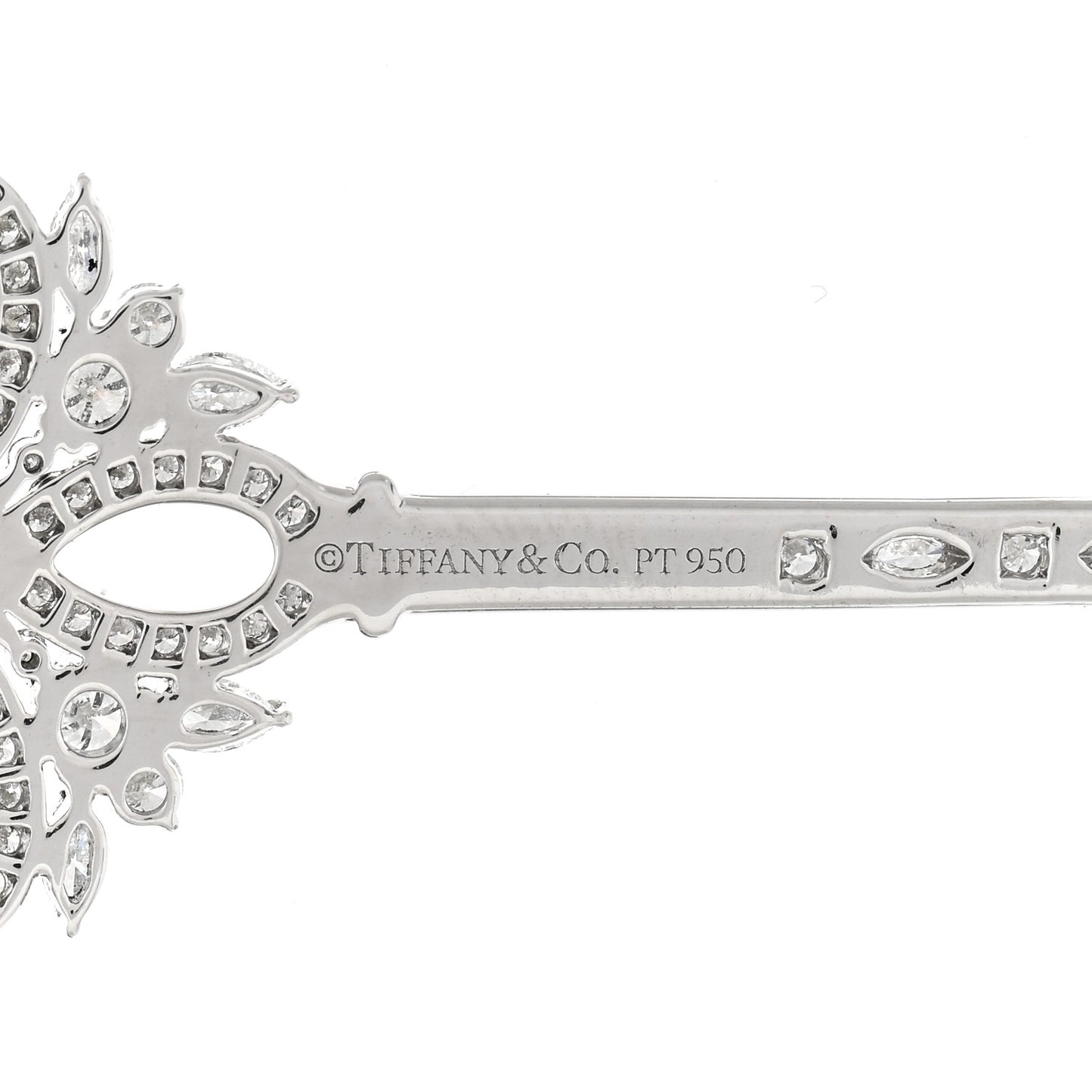 Platinum 18K White Gold Diamond Victoria Key Pendant Necklace
