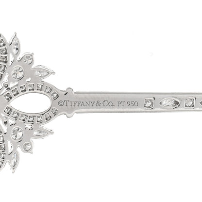 Tiffany Platinum 18K White Gold Diamond Victoria Key Pendant Necklace 3 of 4