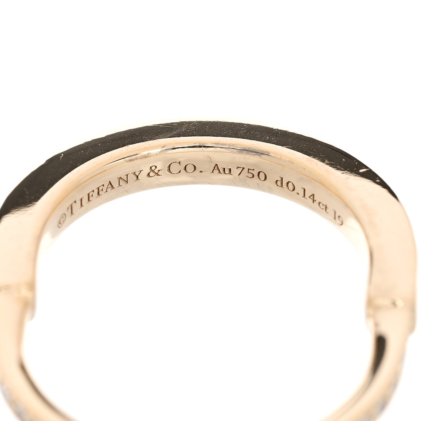 18K Yellow Gold Diamond Lock Ring 53 6.5