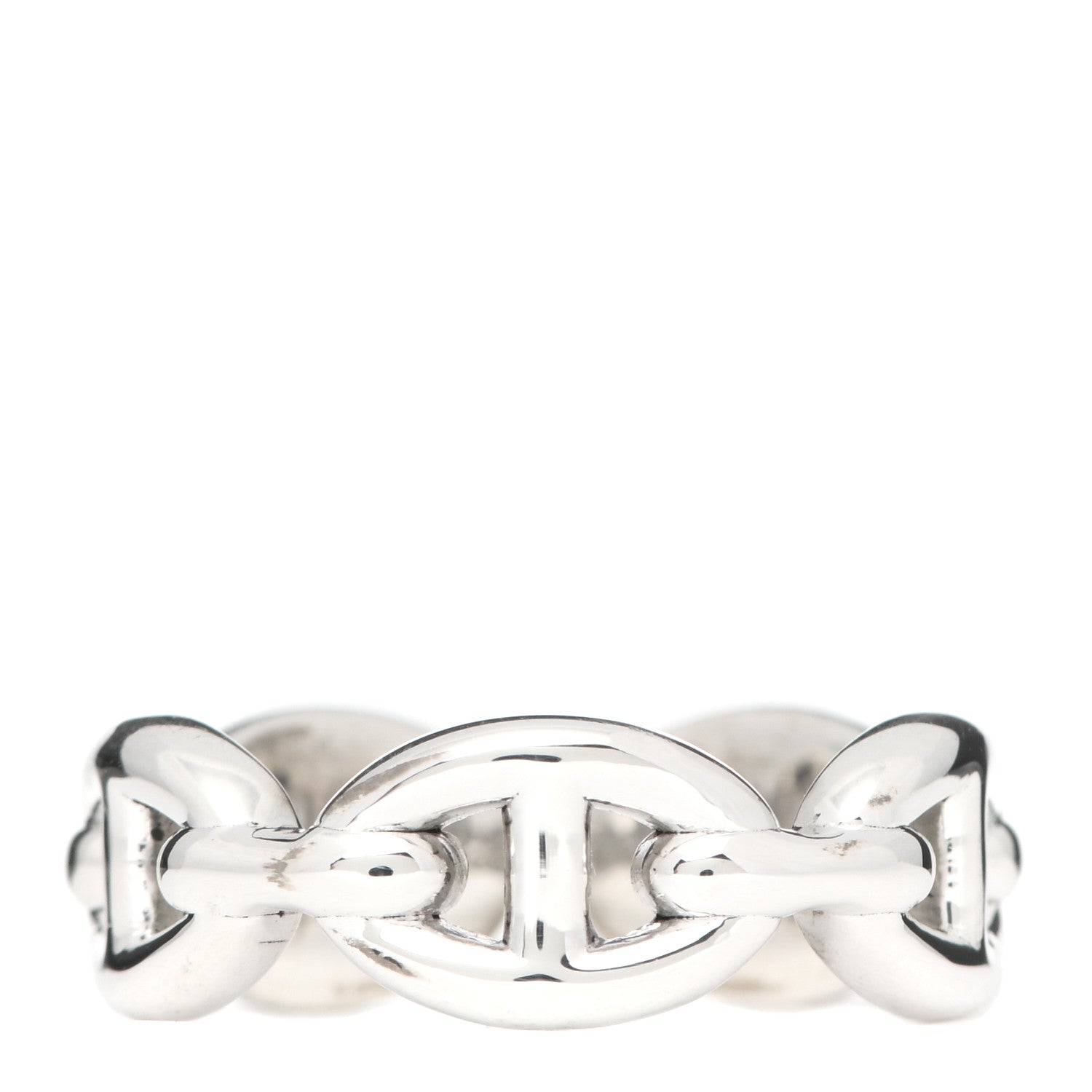 Hermes Sterling Silver PM Chaine d'Ancre Enchainee Band Ring 52 6 3 of 7