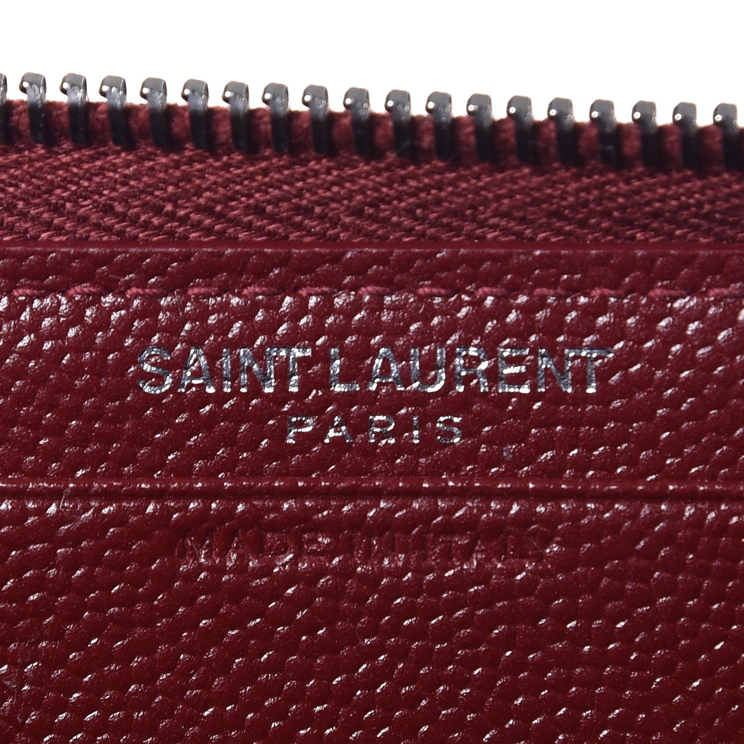 Saint Laurent Grain De Poudre Matelasse Chevron Monogram Zip Around Wallet Palissandre 6 of 8