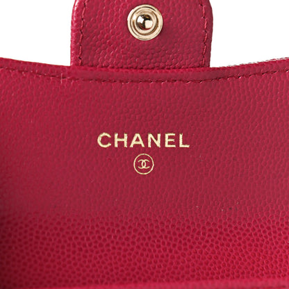 Chanel Caviar Quilted Flap Card Holder Wallet Dark Pink 6 of 12