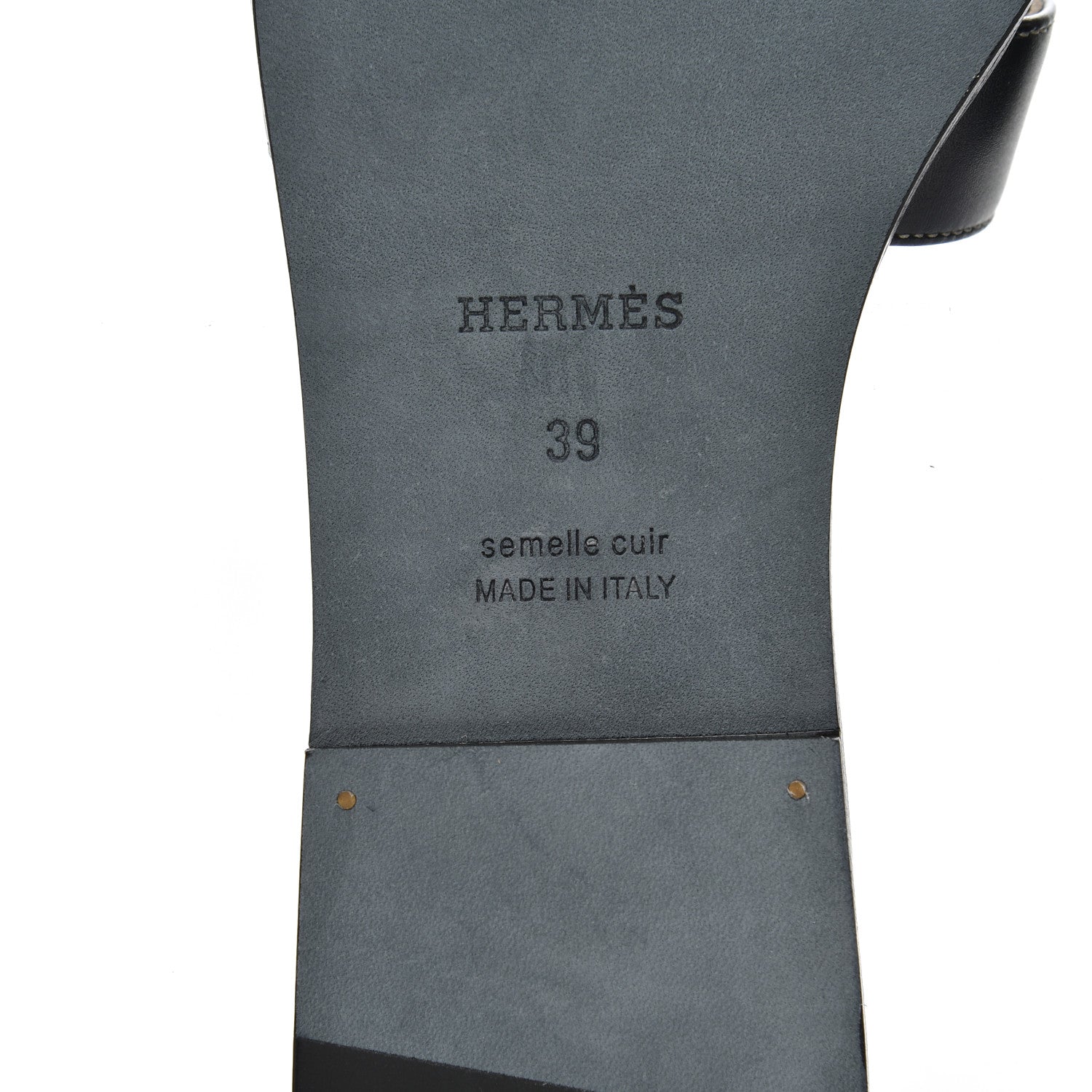 Hermes Box Calfskin Oran Sandals 39 Black 7 of 11