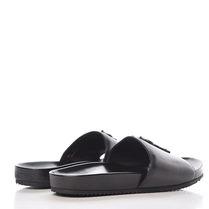 Saint Laurent Lambskin Joan Slide Sandals 38 Black 4 of 10