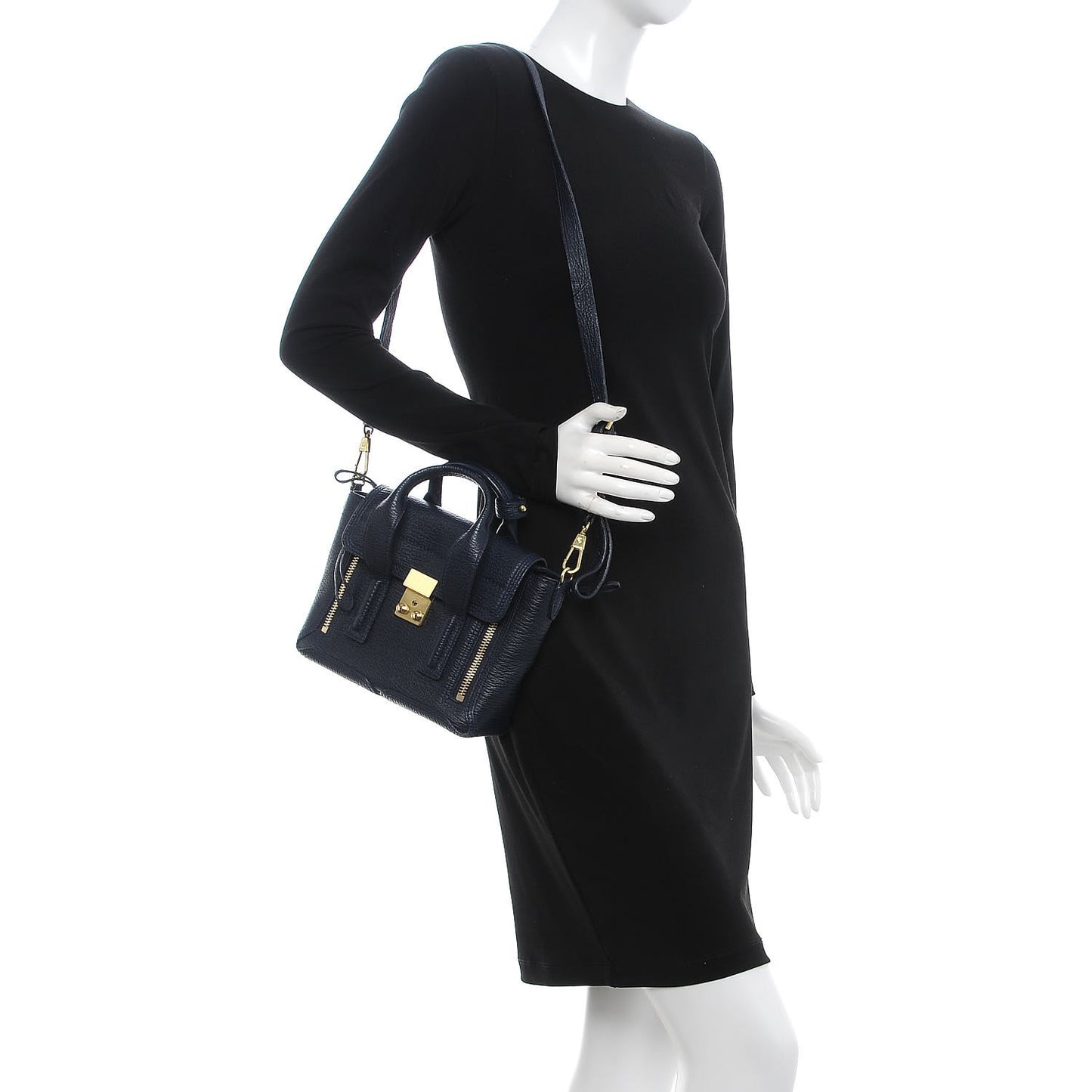 3.1 Textured Calfskin Mini Pashli Satchel Ink
