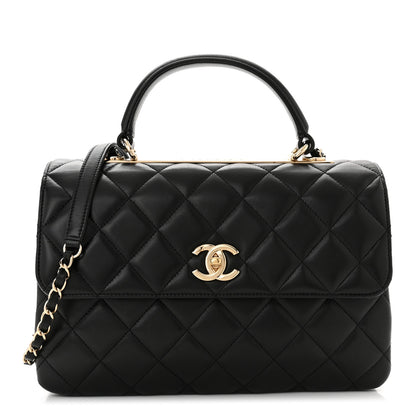 Chanel Lambskin Quilted Medium Trendy CC Flap Dual Handle Bag Black 1 of 11