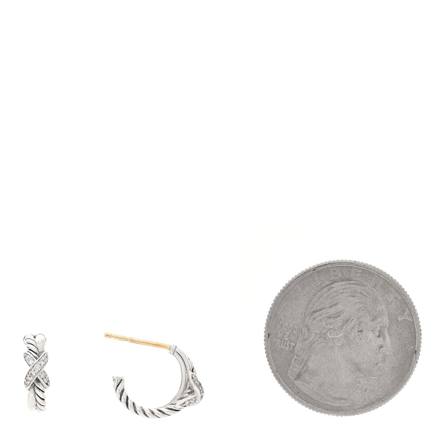 Sterling Silver Diamond Petite Crossover X Earrings