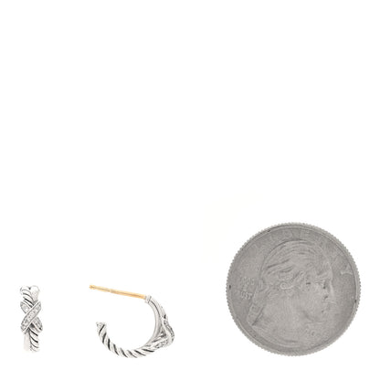 David Yurman Sterling Silver Diamond Petite Crossover X Earrings 2 of 4