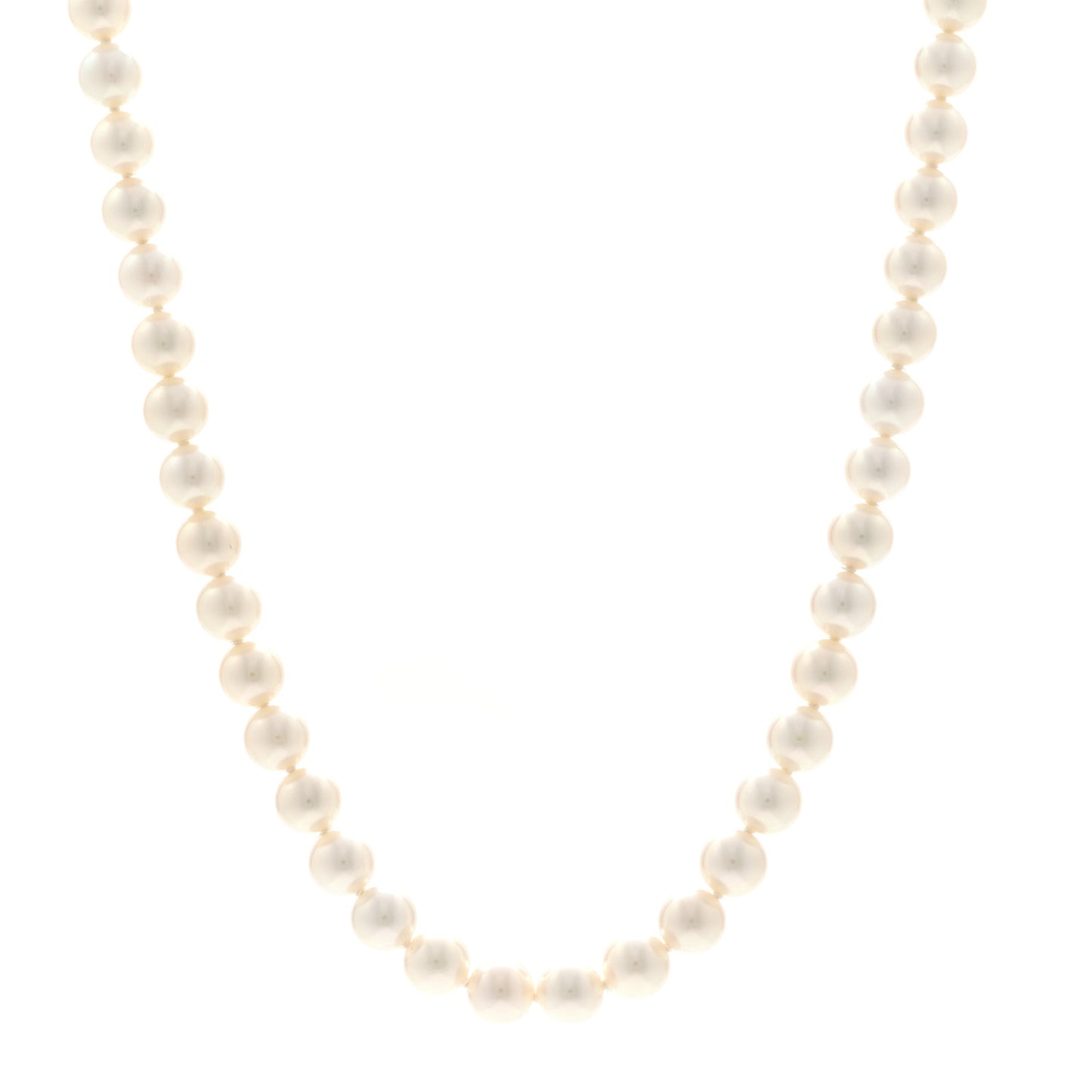 18K Yellow Gold Akoya Cultured Pearl 7-7.5mm Strand Necklace