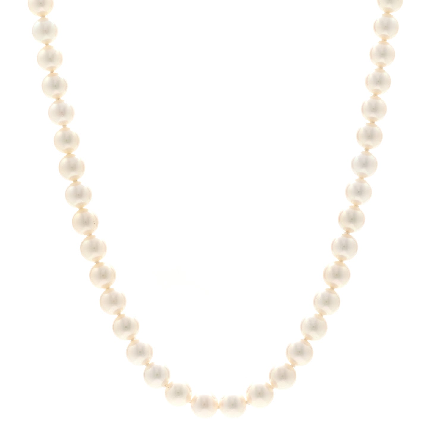 Mikimoto 18K Yellow Gold Akoya Cultured Pearl 7-7.5mm Strand Necklace 1 of 4