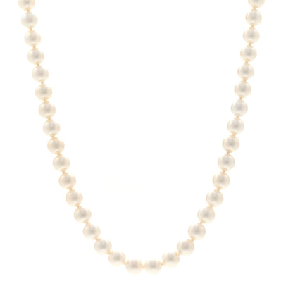 Mikimoto 18K Yellow Gold Akoya Cultured Pearl 7-7.5mm Strand Necklace 1 of 4